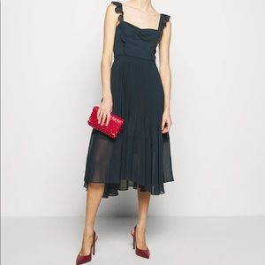 $298/Club Monaco Pleated Flounce Dress